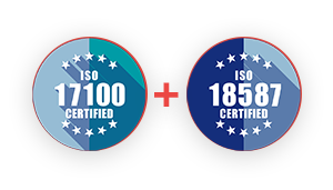 ISO 17100:2015 and ISO 18587 certified